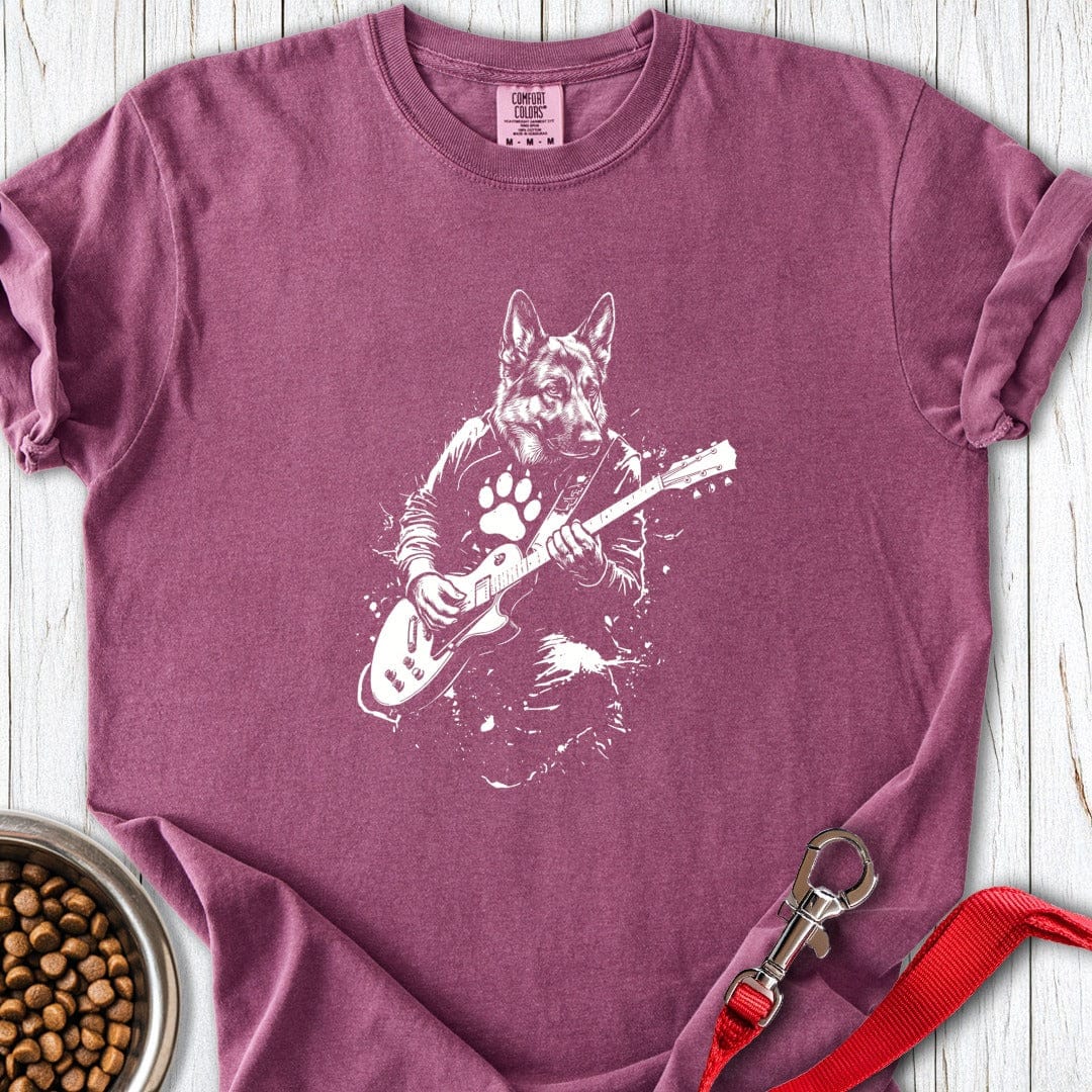 German Shepherd Guitar Premium Tee Berry