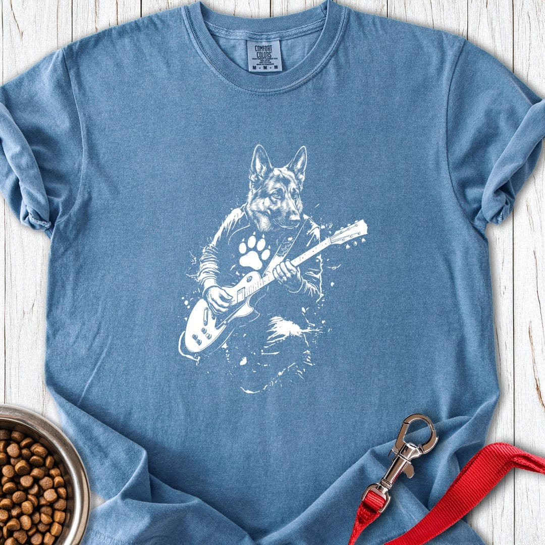 German Shepherd Guitar Premium Tee Blue Jean
