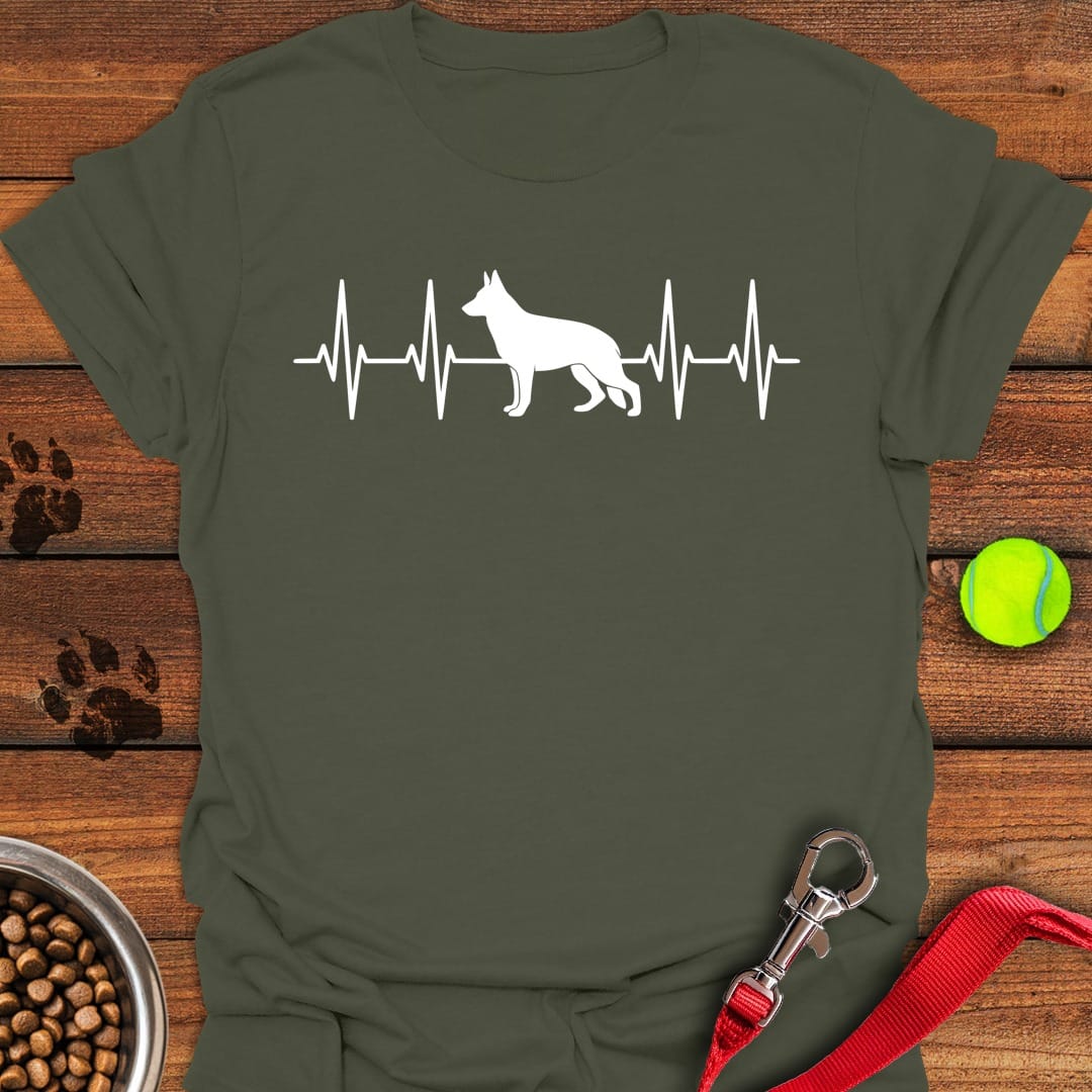 German Shepherd Heartbeat Military Green