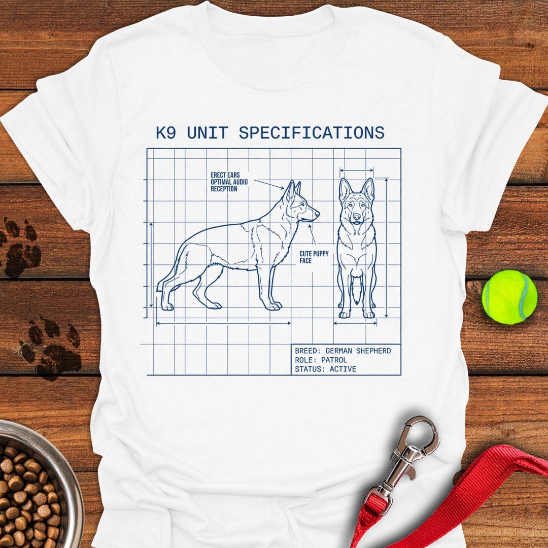 German Shepherd K9 Blue Print White