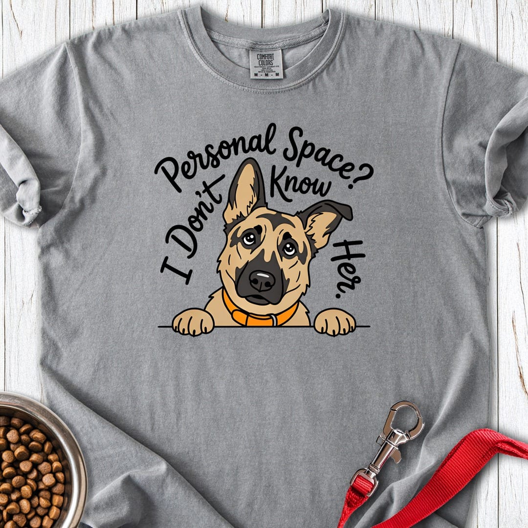 German Shepherd Personal Space Premium Tee Grey