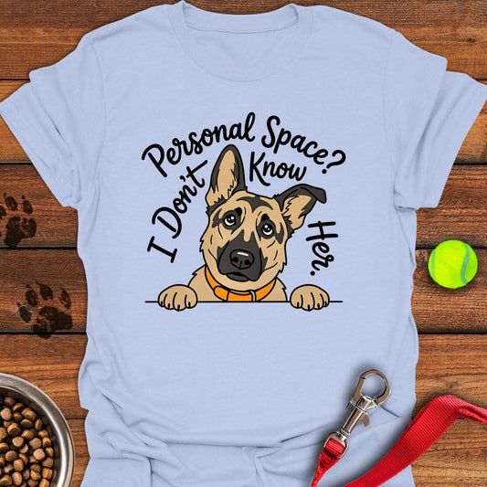 German Shepherd Personal Space Light Blue