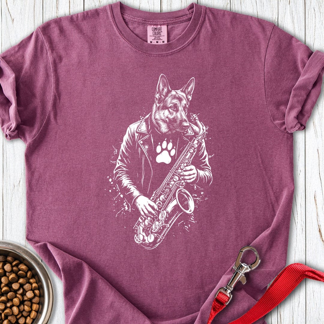 German Shepherd Saxophone Berry