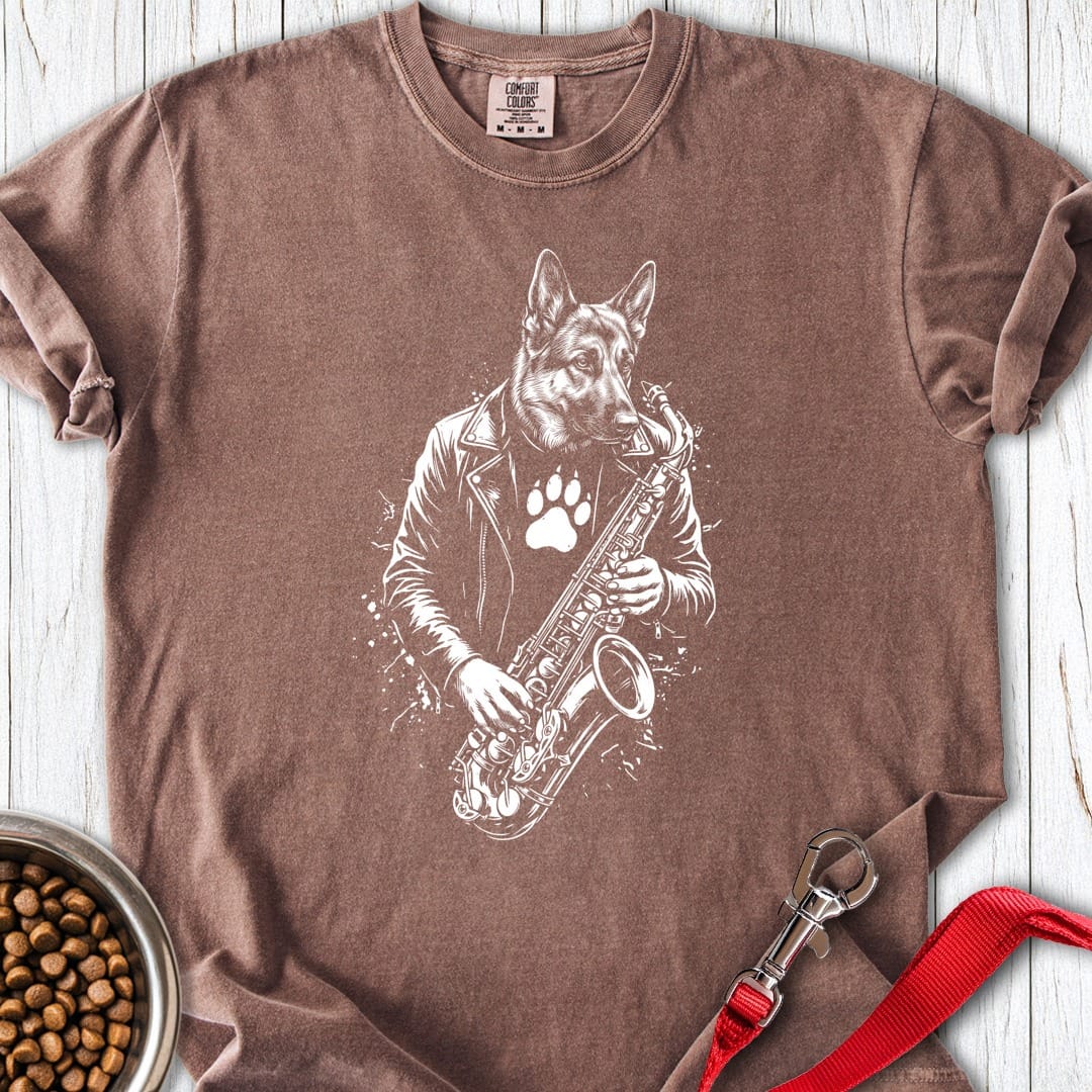 German Shepherd Saxophone Espresso