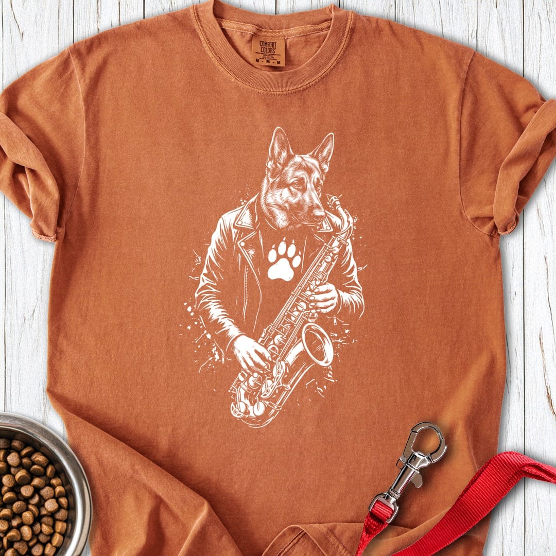 German Shepherd Saxophone Yam