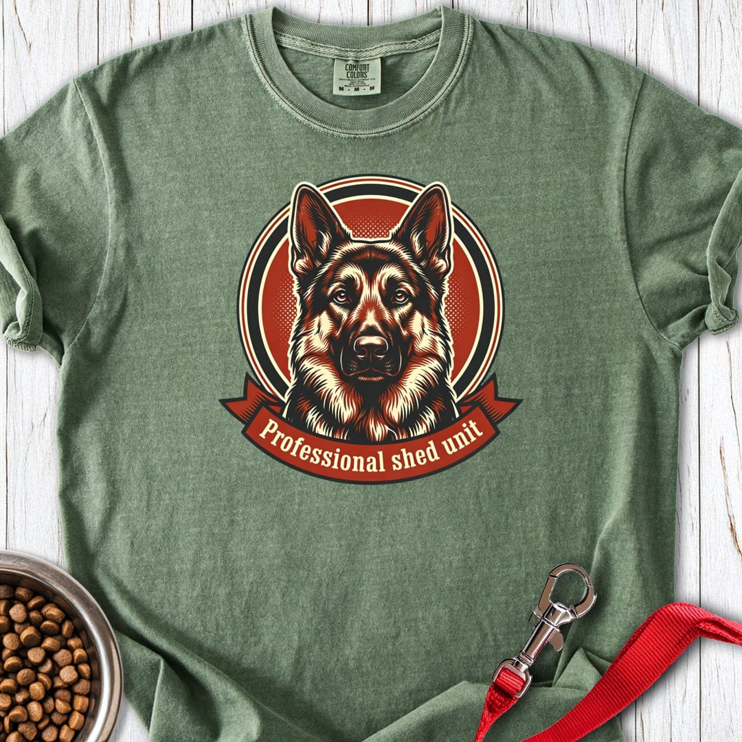 German Shepherd Shed Unit Premium Tee Moss