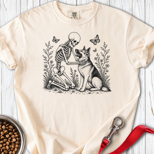 German Shepherd Skeleton Halloween Premium Tee Ivory