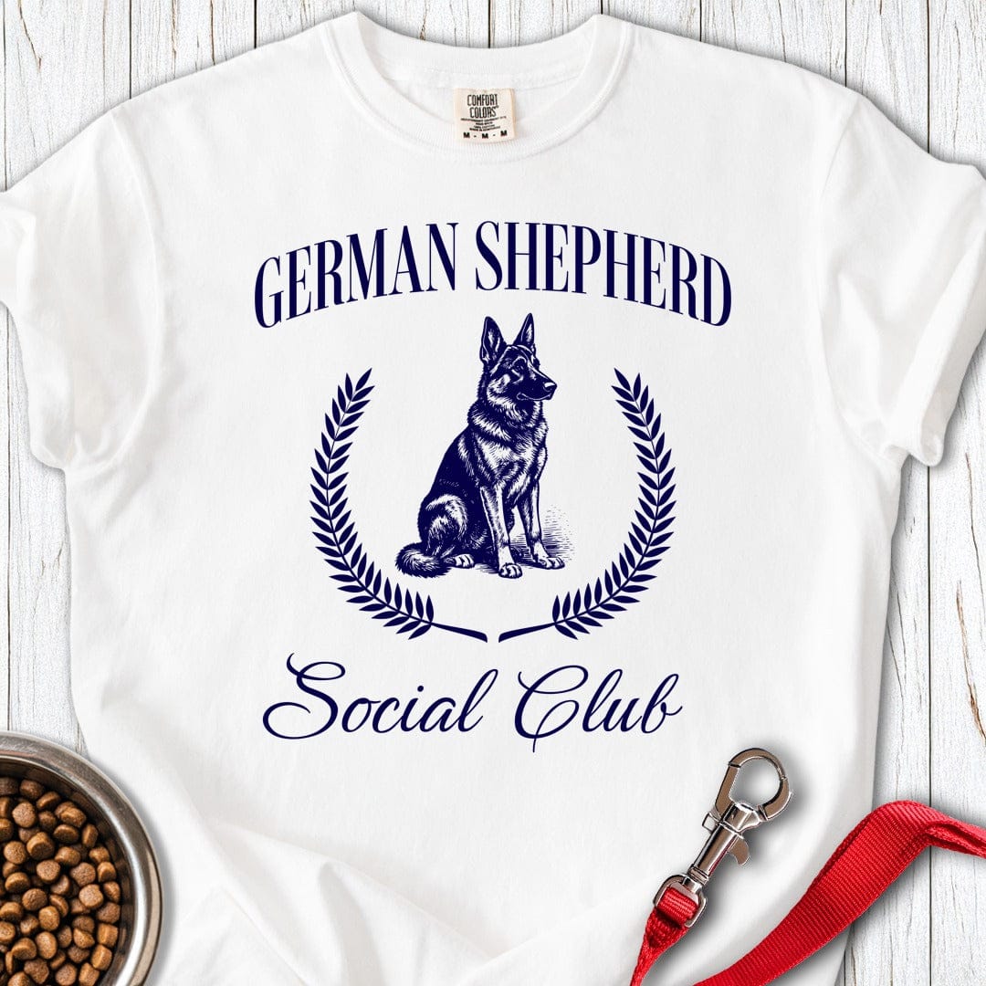 German Shepherd Social Club Premium Tee White