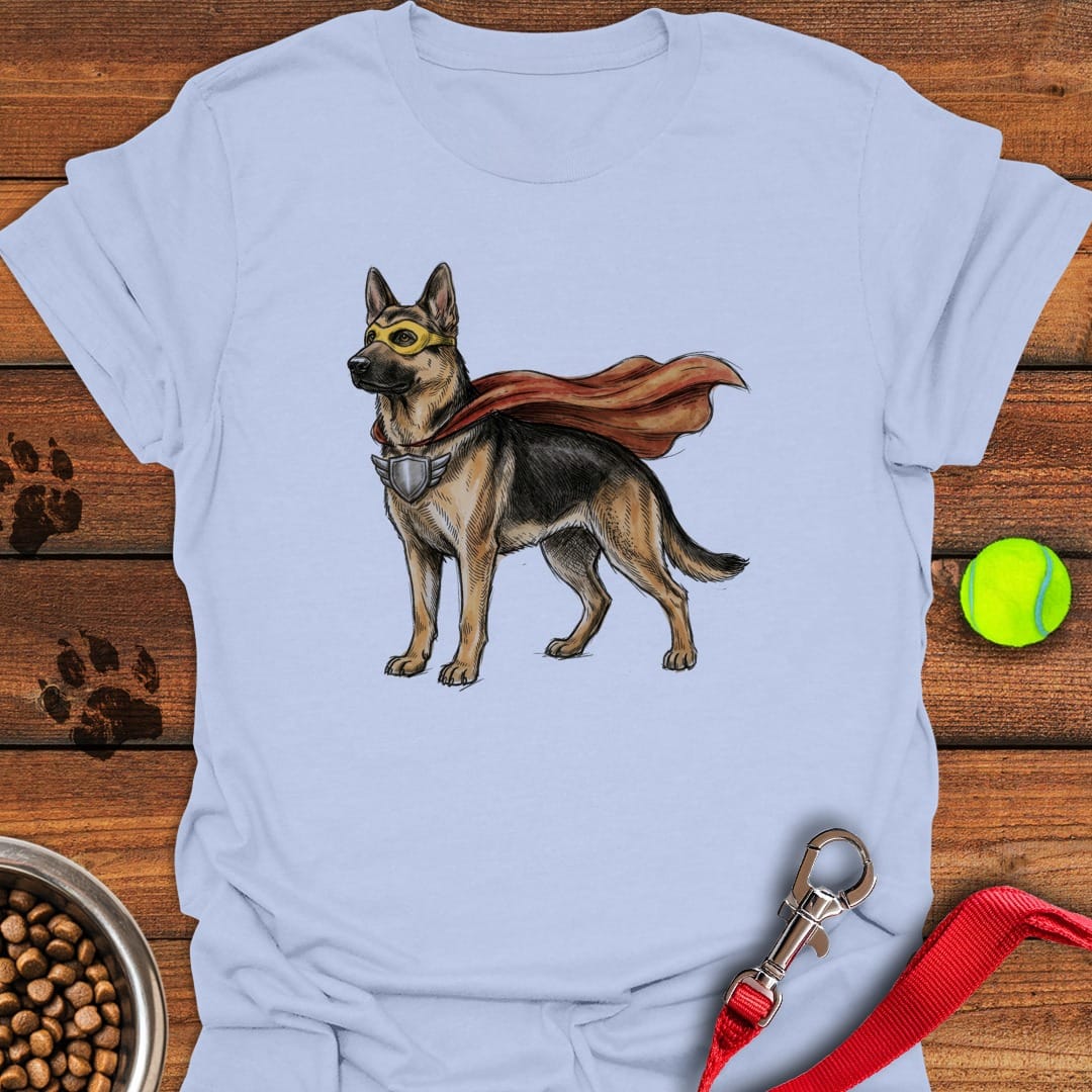 German Shepherd Superhero Light Blue