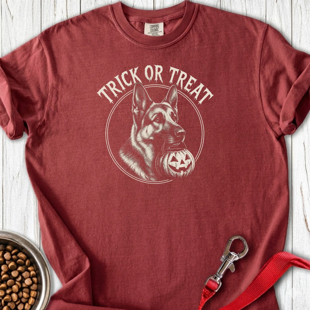 German Shepherd Trick or Treat Halloween Premium Tee Brick