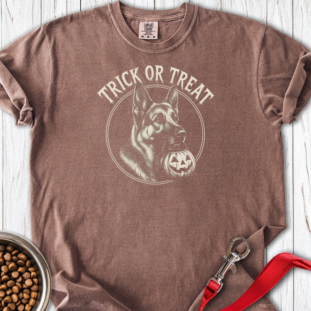 German Shepherd Trick or Treat Halloween Premium Tee Espresso