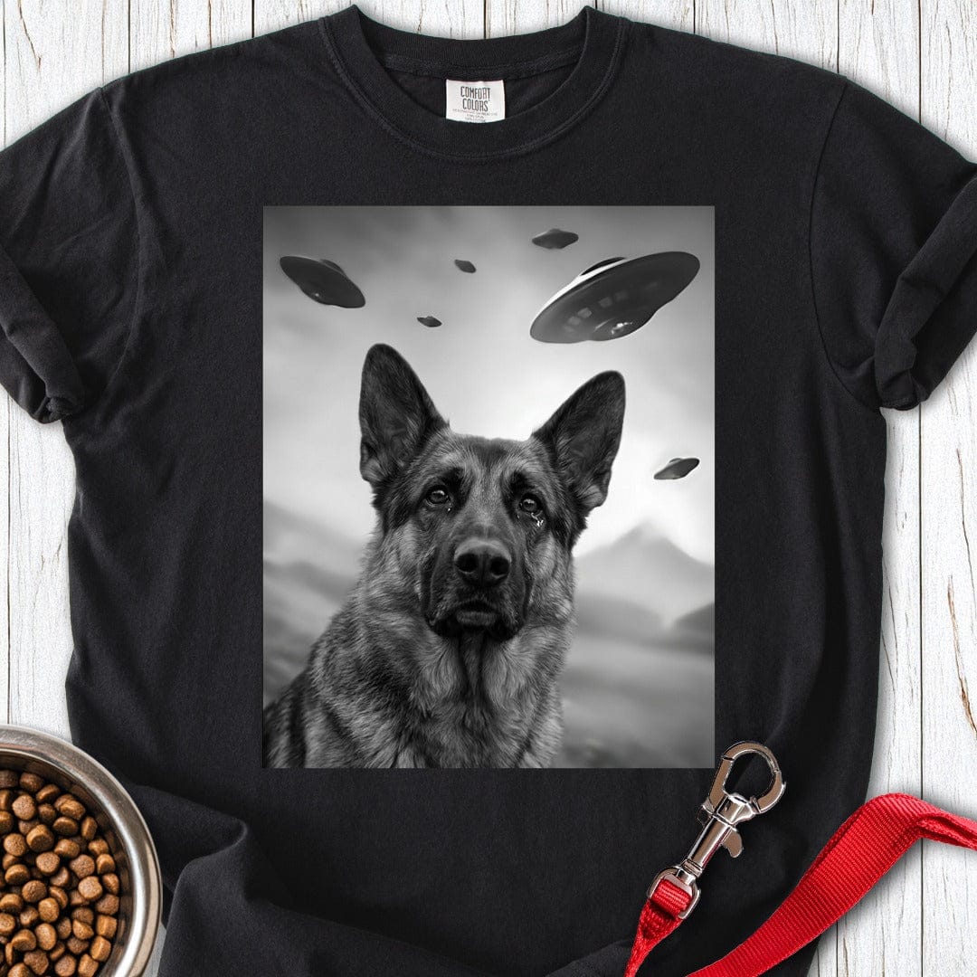 German Shepherd UFO Premium Tee Black