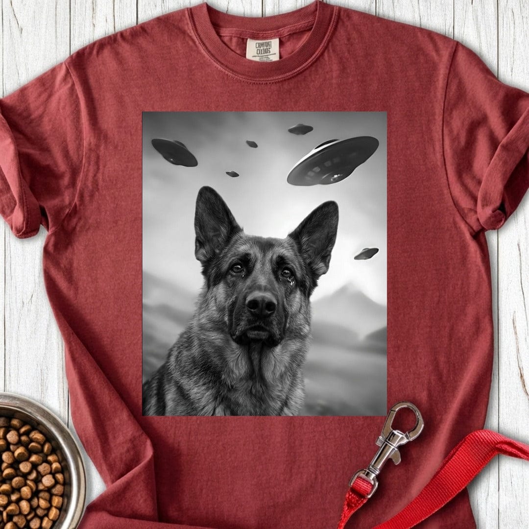 German Shepherd UFO Premium Tee Brick