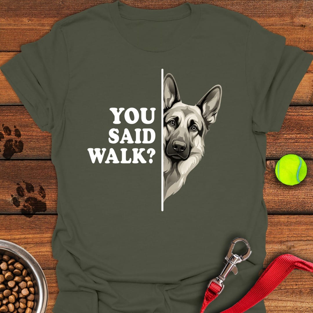 German Shepherd Walk Military Green