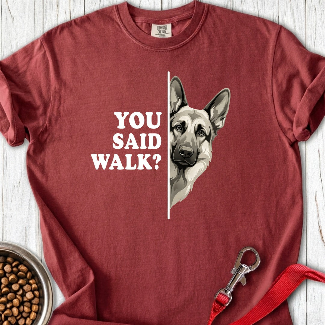 German Shepherd Walk Premium Tee Brick