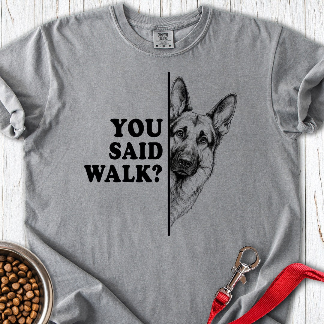German Shepherd Walk Premium Tee Grey