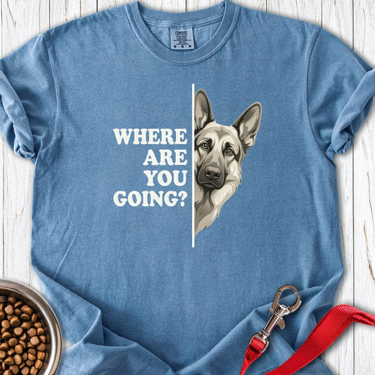 German Shepherd Where Are You Going? Premium Tee Blue Jean