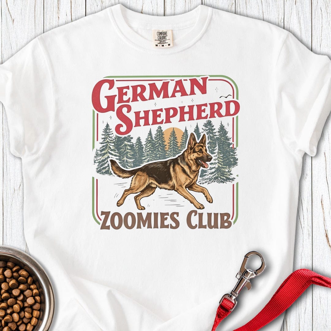 German Shepherd Zoomies Club Premium Tee White