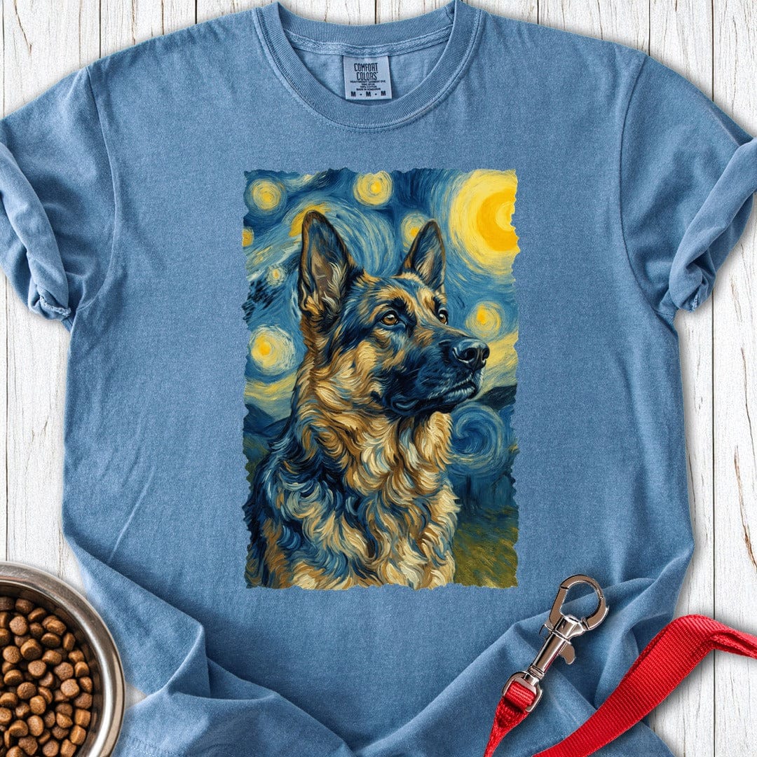 German Shepherd van Gogh Premium Tee Blue Jean
