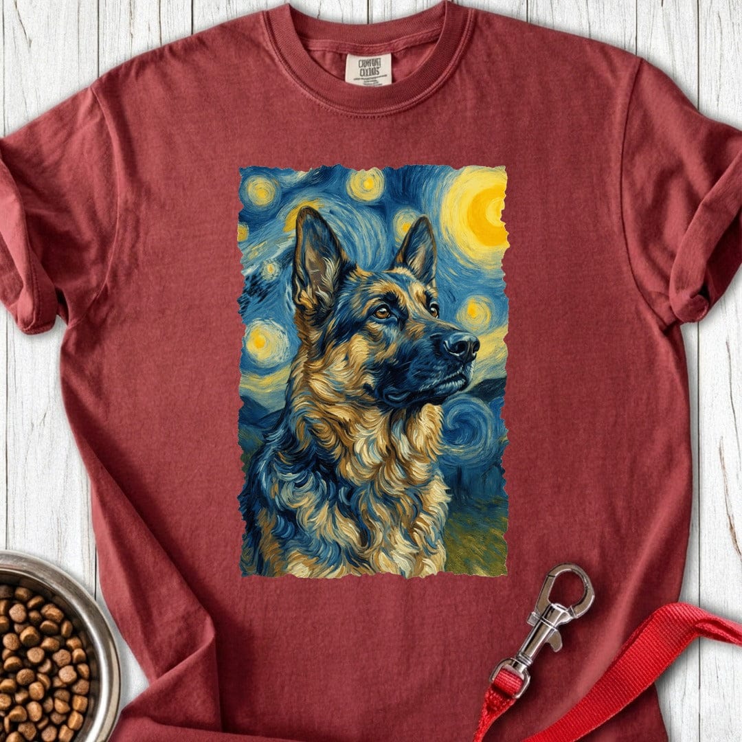 German Shepherd van Gogh Premium Tee Brick