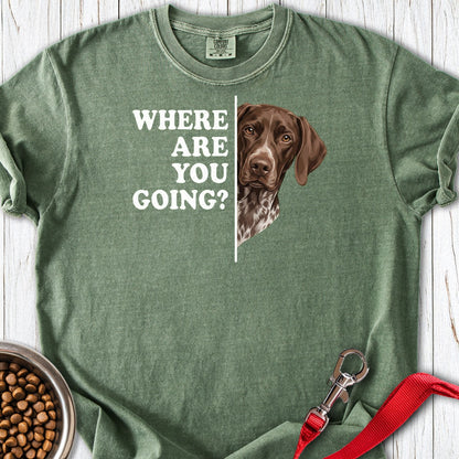 German Shorthaired Pointer Followning Premium Tee Moss