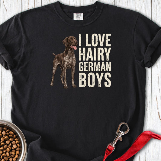 German Shorthaired Pointer Hairy Boys Premium Tee Black