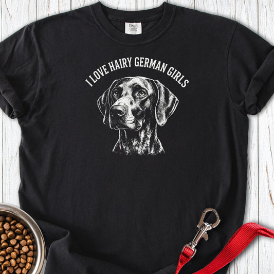 German Shorthaired Pointer Hairy Girls Premium Tee Black