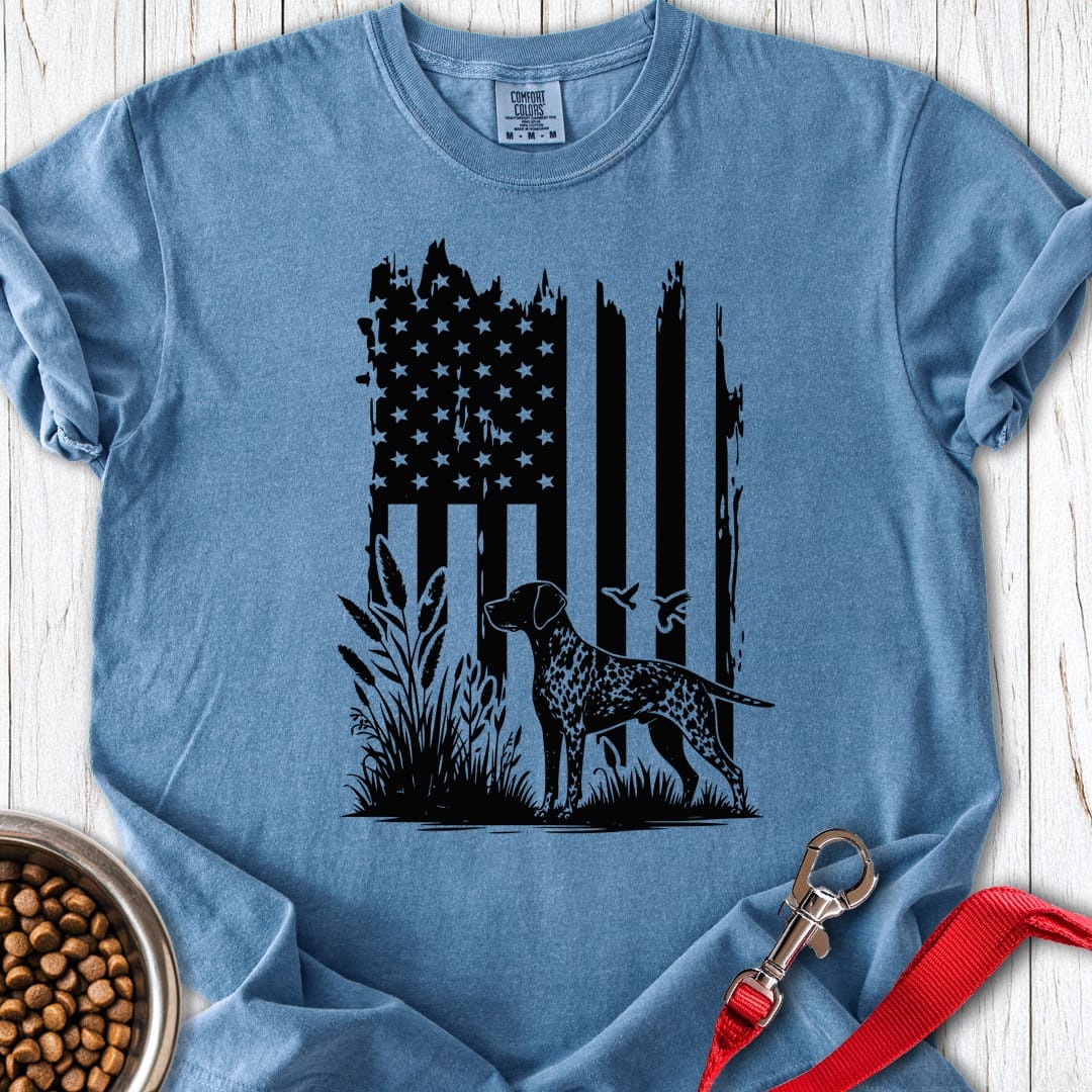 German Shorthaired Pointer Hunter USA Premium Tee Blue Jean