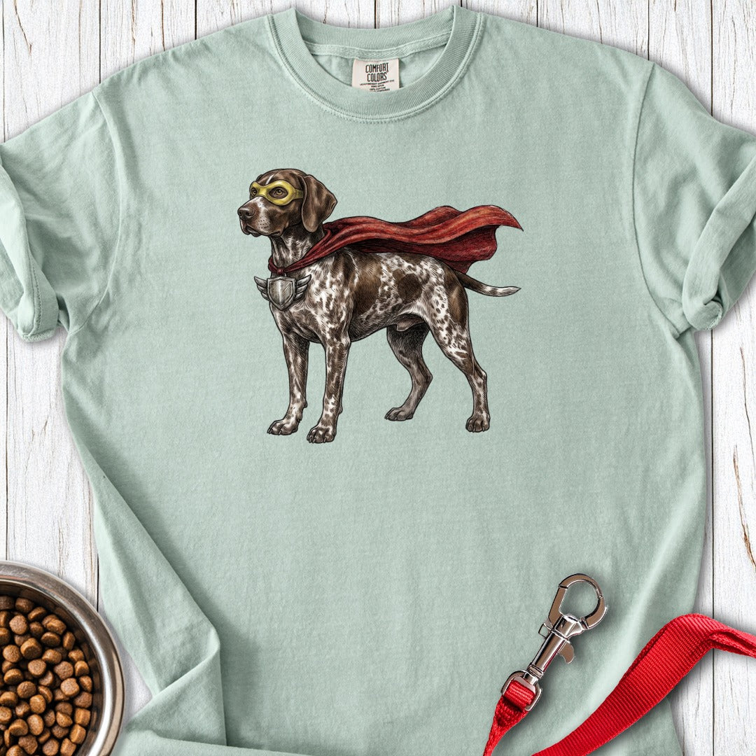German Shorthaired Pointer Superhero Premium Tee Bay