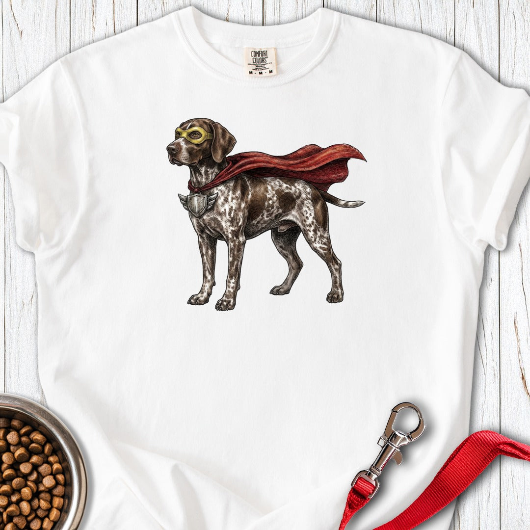 German Shorthaired Pointer Superhero Premium Tee White