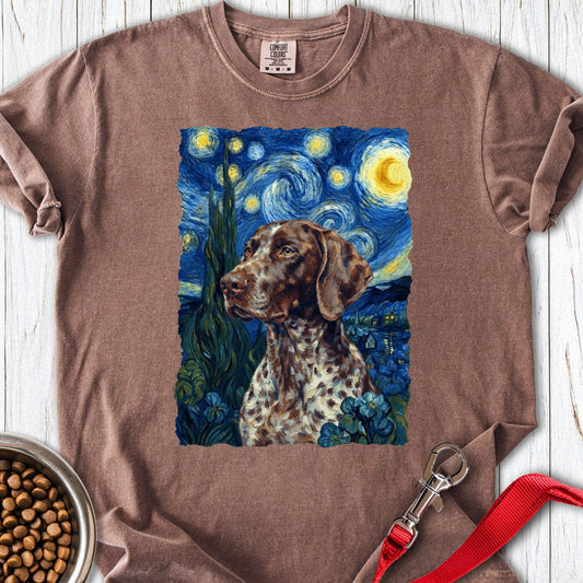 German Shorthaired Pointer Van Gogh Premium Tee Espresso