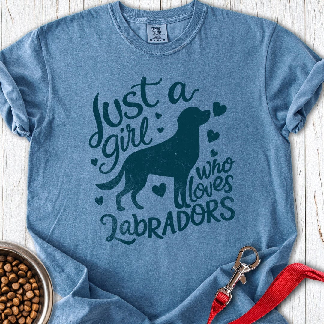 Girl Loves Labrador Premium Tee Blue Jean