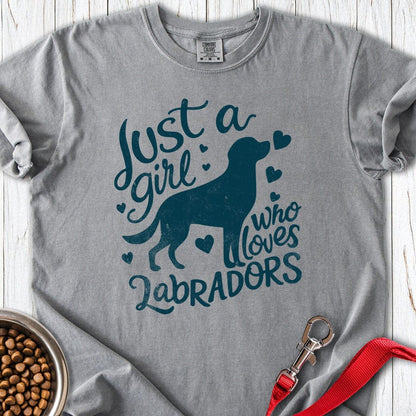 Girl Loves Labrador Premium Tee Grey