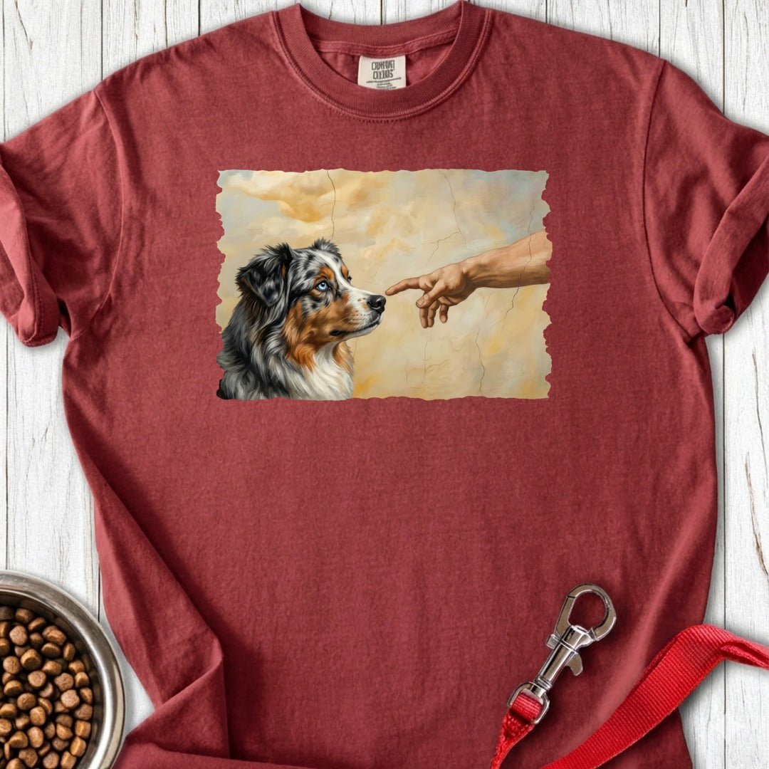 God Creates Australian Shepherd Premium Tee Brick