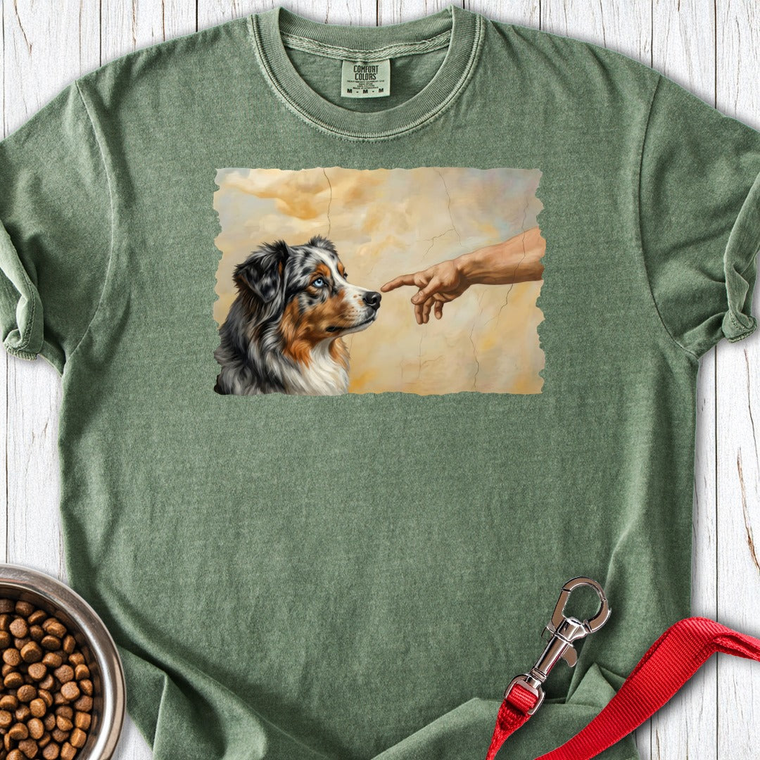 God Creates Australian Shepherd Premium Tee Moss