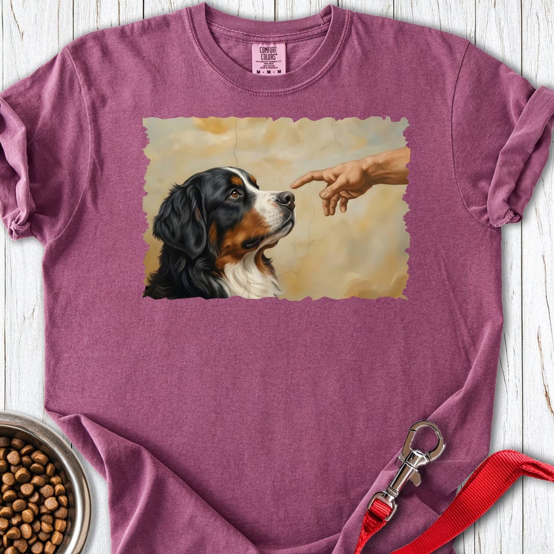 God Creates Bernese Mountain Dog Premium Tee Berry