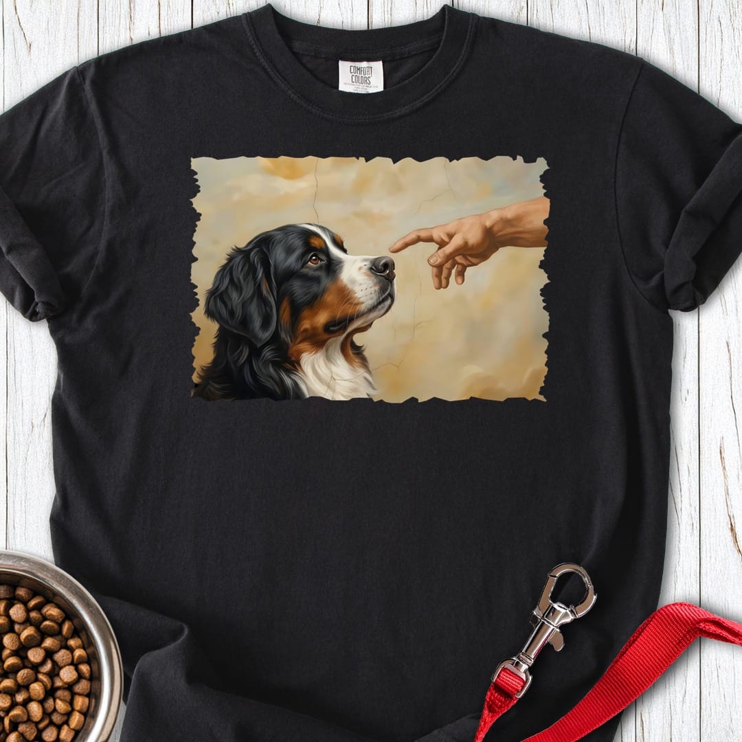God Creates Bernese Mountain Dog Premium Tee Black