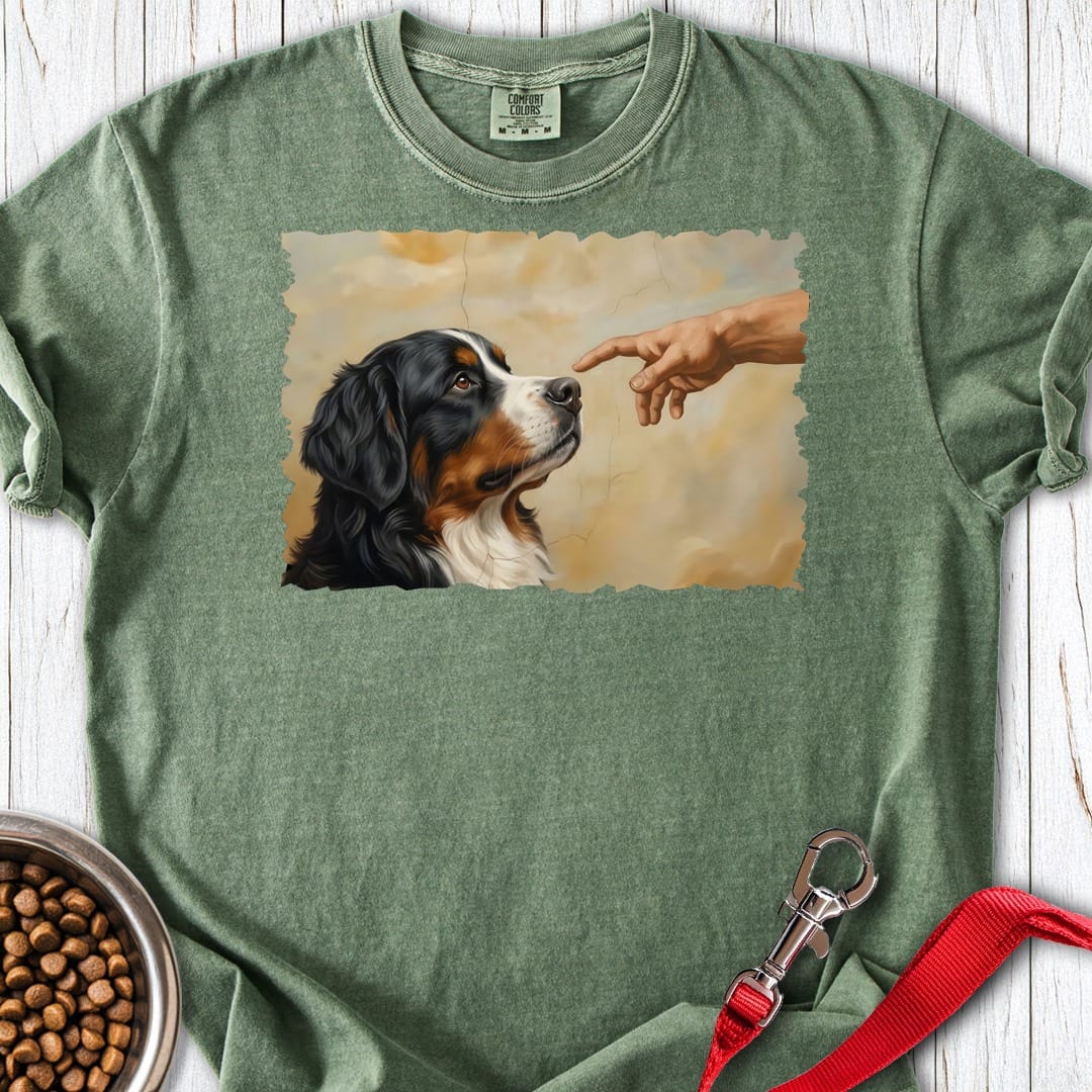 God Creates Bernese Mountain Dog Premium Tee Moss