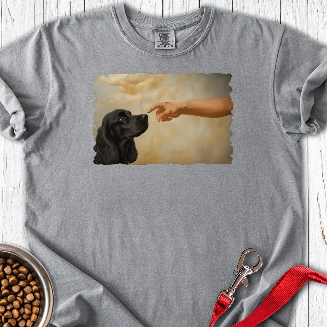 God Creates Black Cocker Spaniel Premium Tee Grey