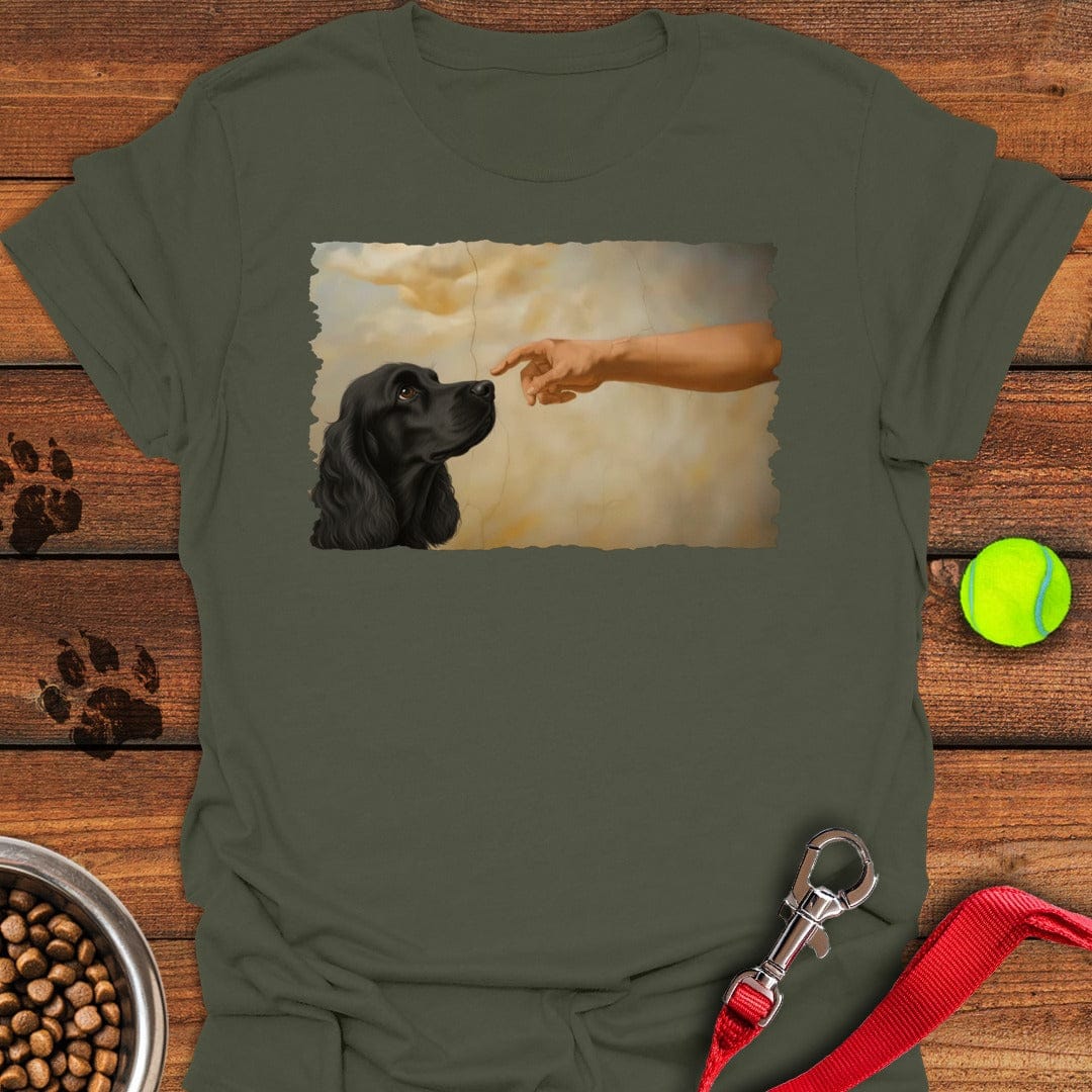 God Creates Black Cocker Spaniel Military Green