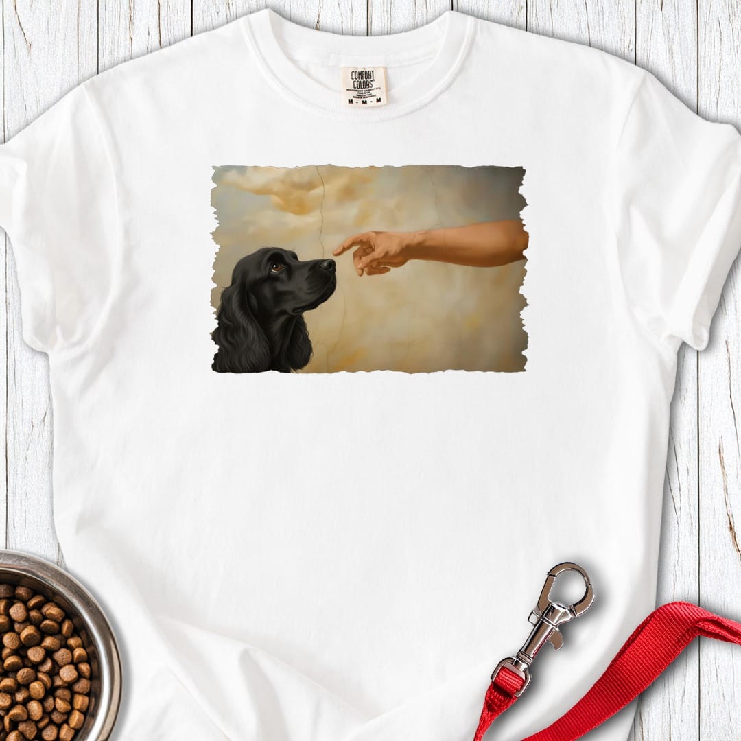 God Creates Black Cocker Spaniel Premium Tee White