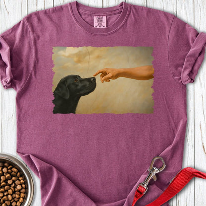 God Creates Black Lab Premium Tee Berry