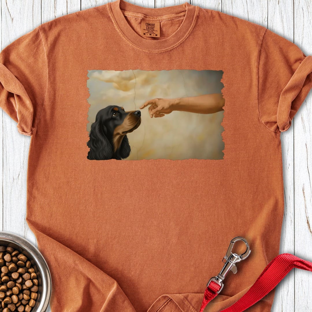 God Creates Black and Tan Cocker Premium Tee Yam