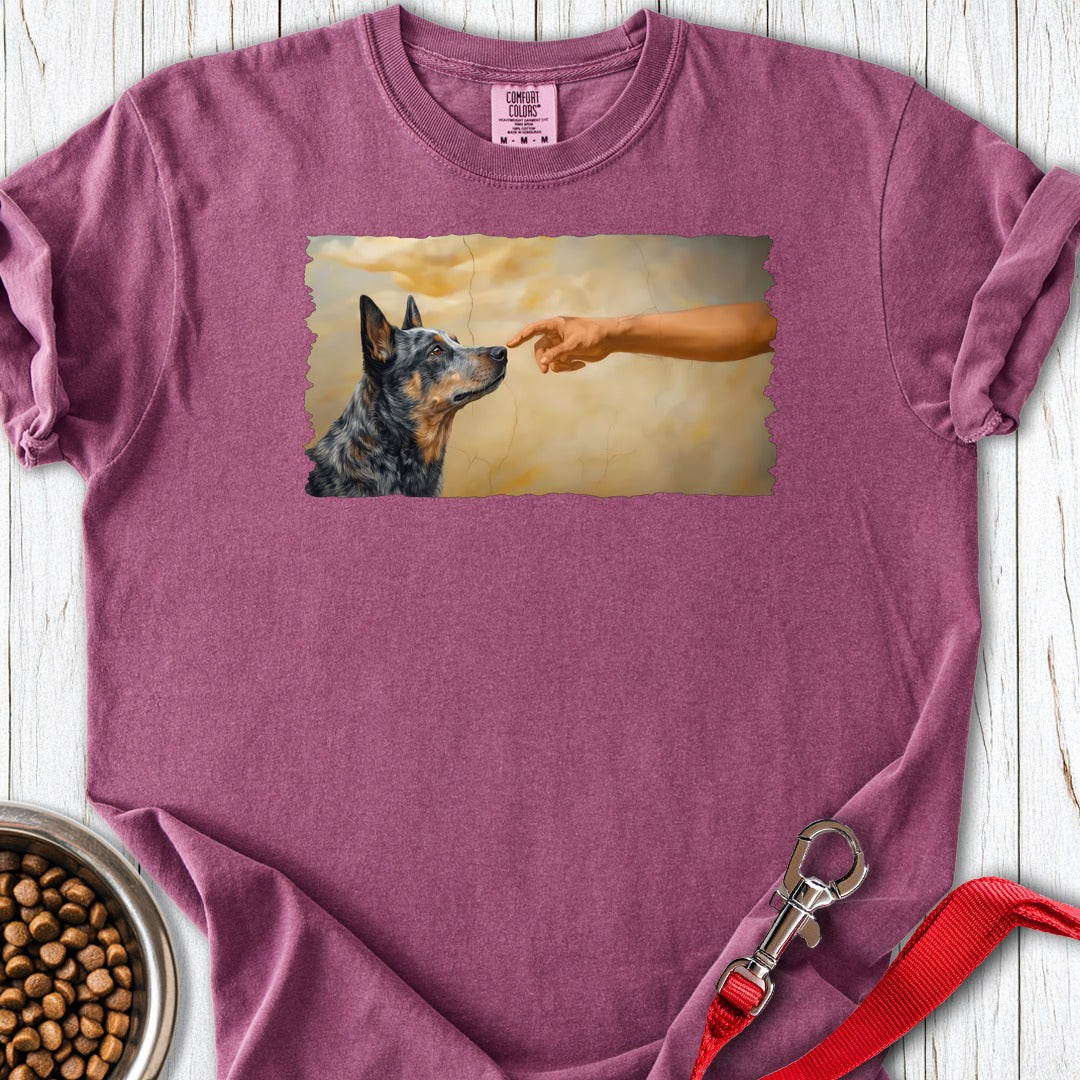 God Creates Blue Heeler Premium Tee Berry