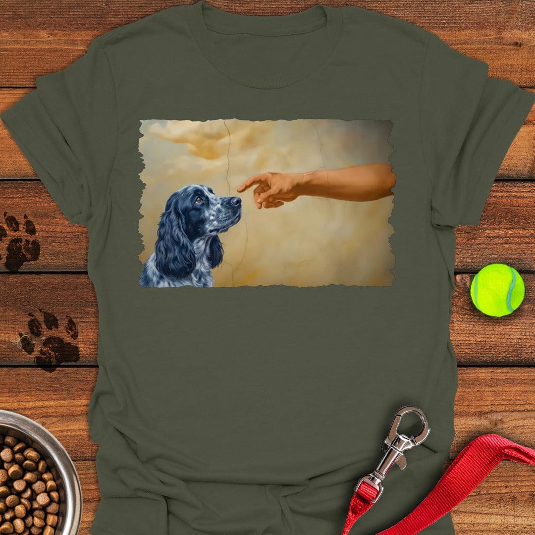 God Creates Blue Roan Cocker Spaniel Military Green