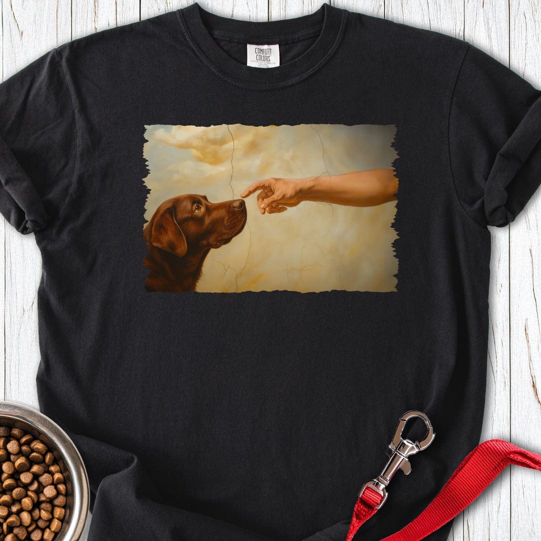 God Creates Chocolate Lab Premium Tee Black