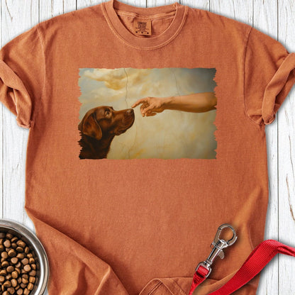 God Creates Chocolate Lab Premium Tee Yam