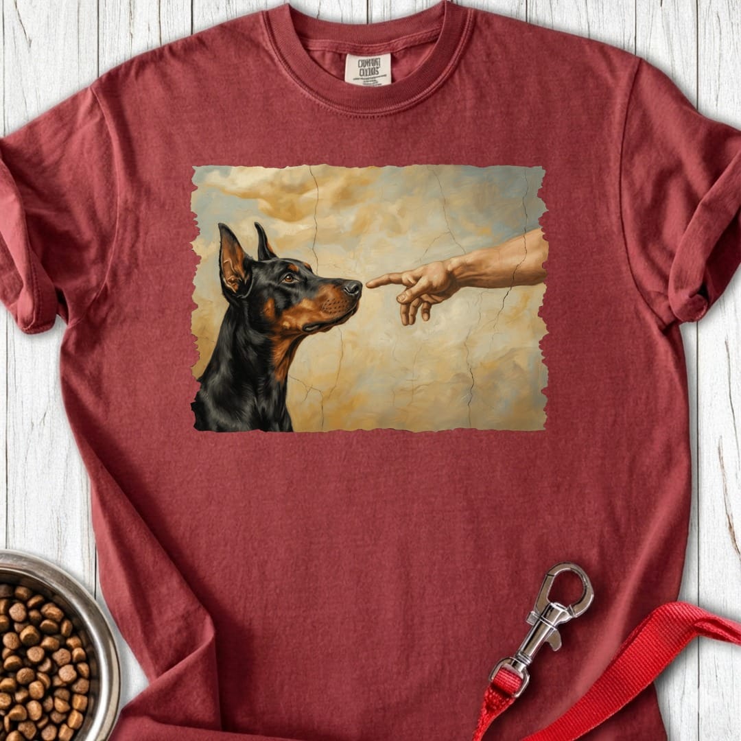 God Creates Dobermann Pinscher Premium Tee Brick