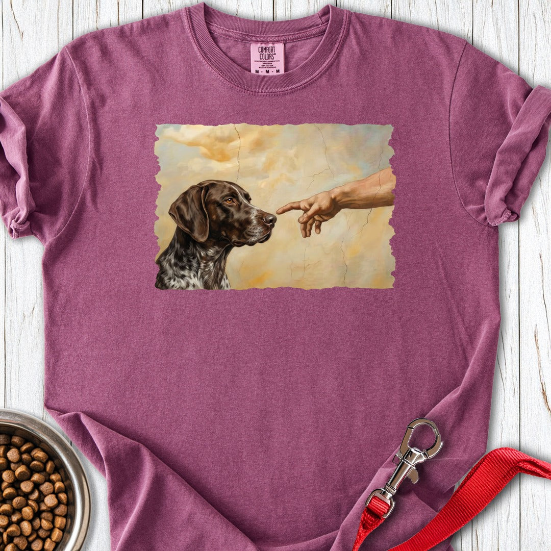 God Creates German Shorthaired Pointer Premium Tee Berry