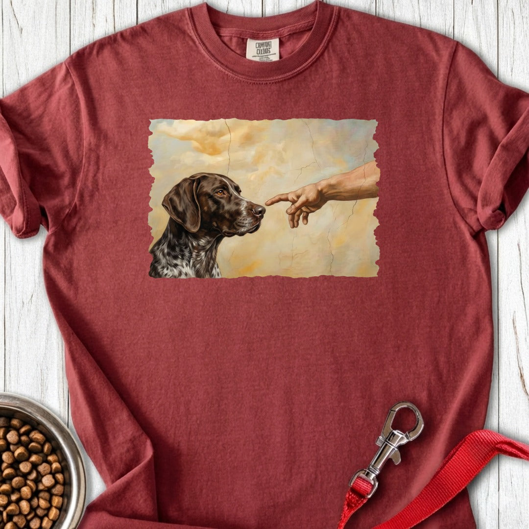 God Creates German Shorthaired Pointer Premium Tee Brick